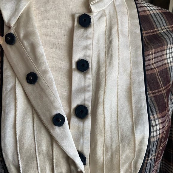 3.1 PHILLIP LIM-BROWN PLAID SEMI SHEER TOP OR MINI DRESS-SIZE 4 - Picture 6 of 11